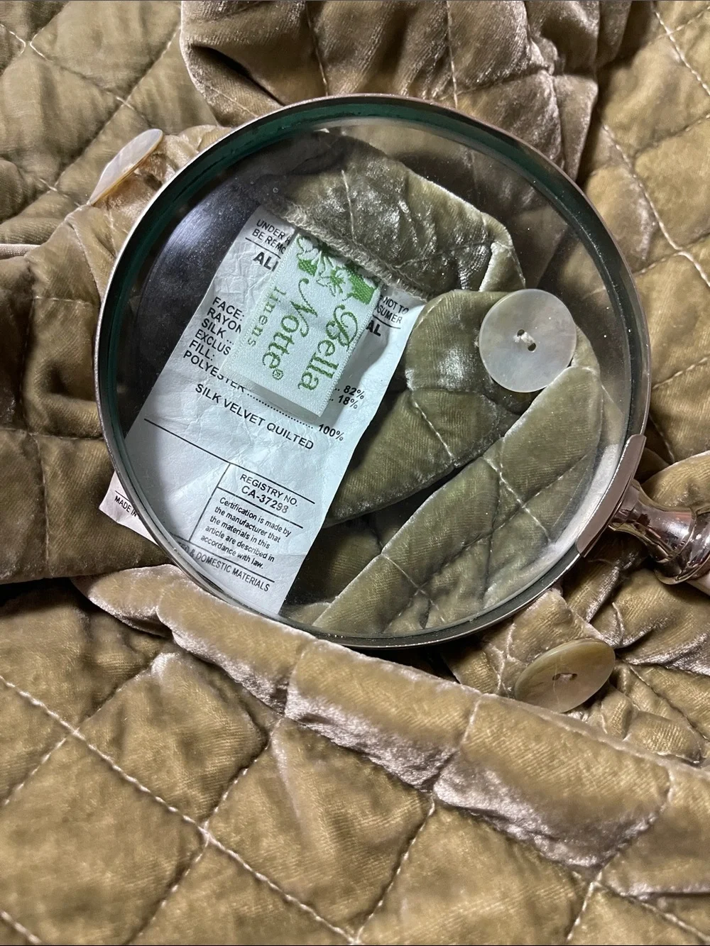 NWOT BELLA NOTTE silk and quilted velvet EURO SHAMS SAND